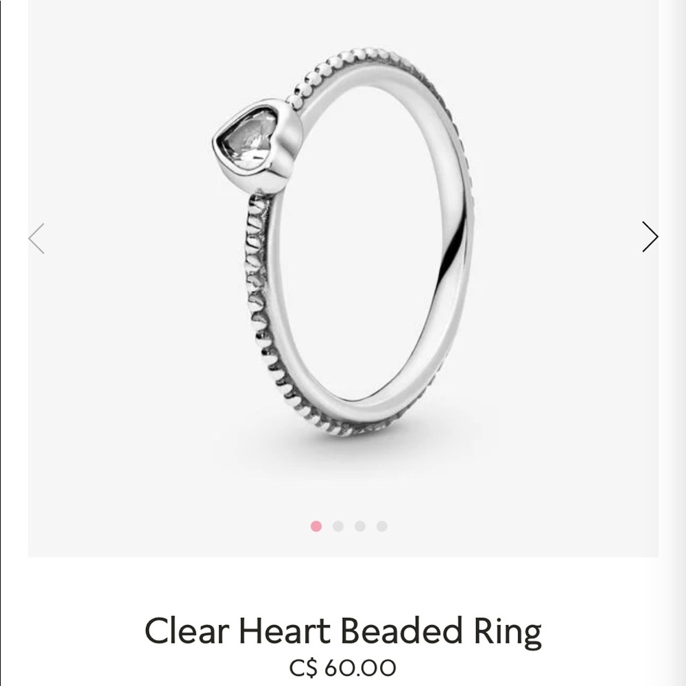 Clear Heart Pandora Ring✨